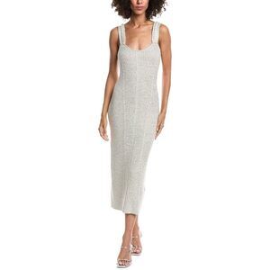Amur Womens  Indiyah Metallic Knit Midi Dress, Silver